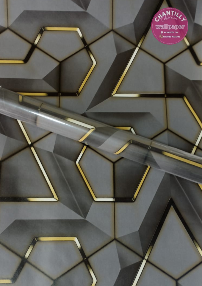 ROLLO ADHESIVO VINÍLICO – DISEÑOS GEOMÉTRICOS VARIADOS (45CM X 10M)