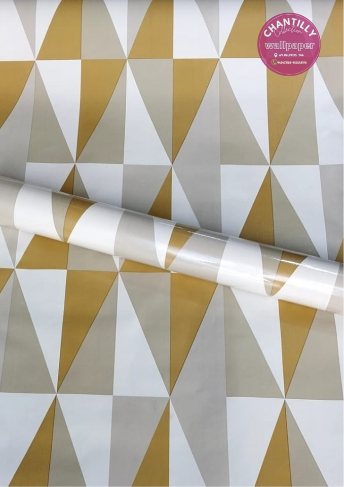 ROLLO ADHESIVO VINÍLICO – DISEÑOS GEOMÉTRICOS VARIADOS (45CM X 10M)