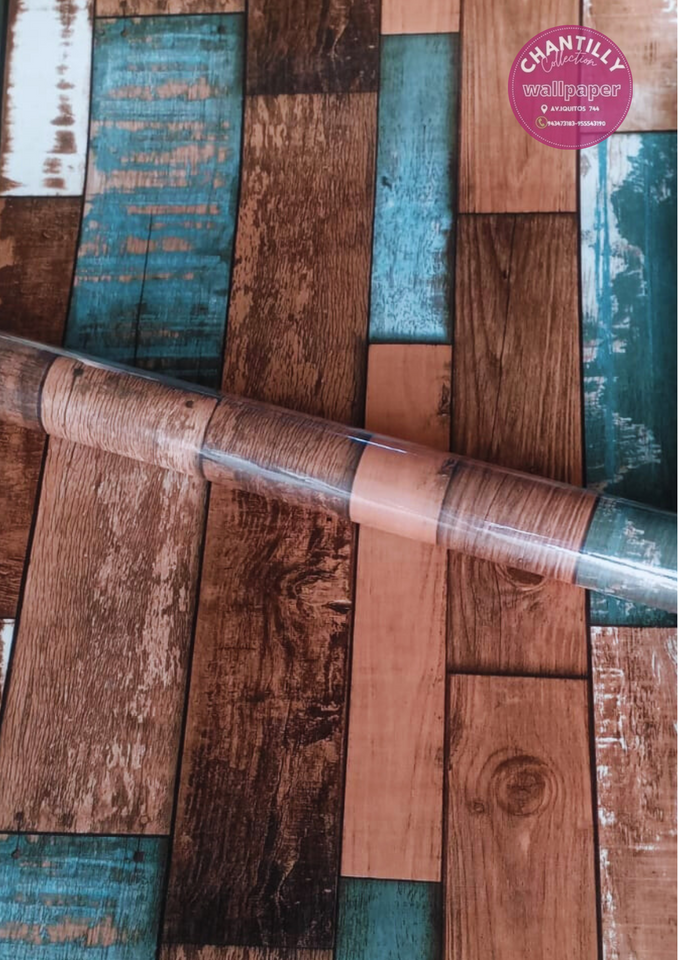 Rollo Adhesivo Decorativo Diseño Madera - 4.5m² (0.45m x 10m)