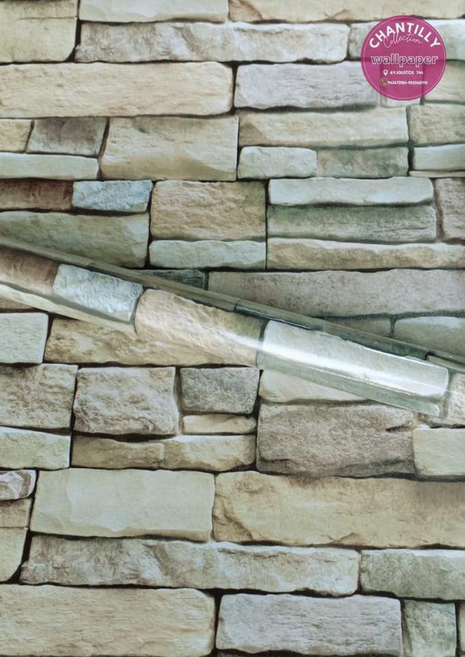 Rollo Adhesivo Vinílico – Diseño Lajas, Ladrillo Y Rocas 45CM X 10M (4.5 m²)
