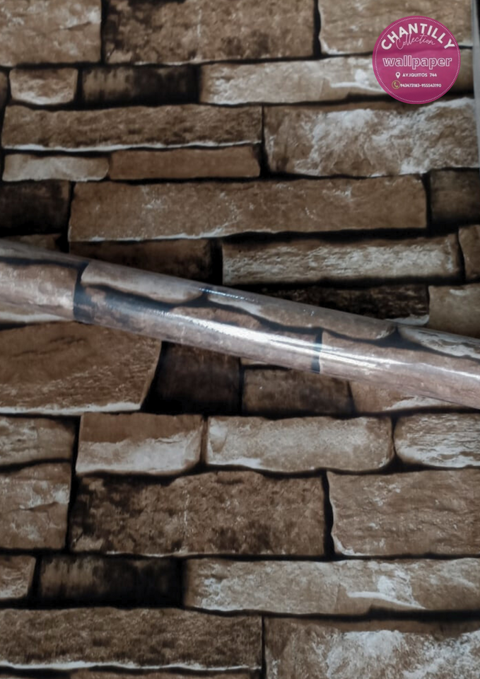 Rollo Adhesivo Vinílico – Diseño Lajas, Ladrillo Y Rocas 45CM X 10M (4.5 m²)