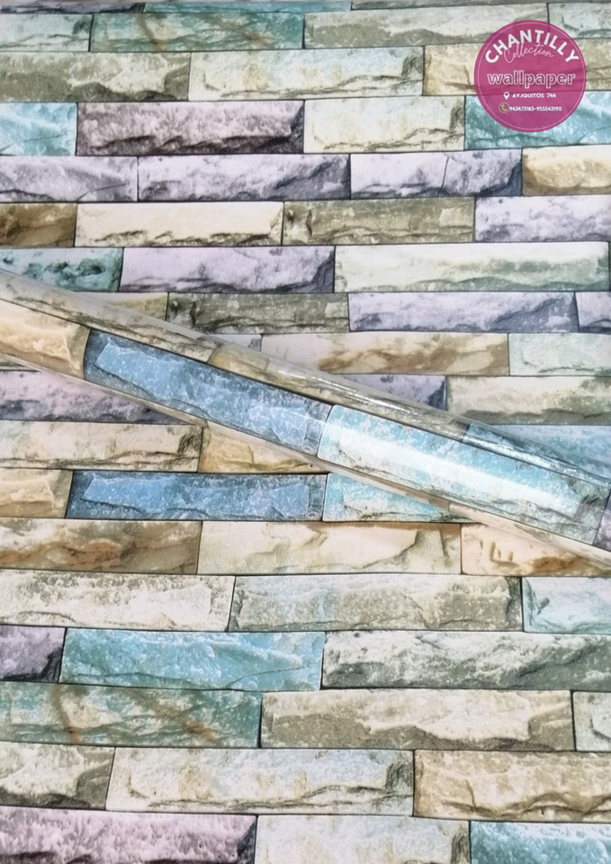 Rollo Adhesivo Vinílico – Diseño Lajas, Ladrillo Y Rocas 45CM X 10M (4.5 m²)
