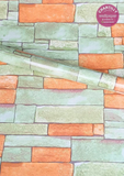 Rollo Adhesivo Vinílico – Diseño Lajas, Ladrillo Y Rocas 45CM X 10M (4.5 m²)